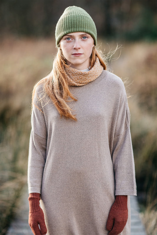 Eden Cocoon Merino Dress in Mushroom