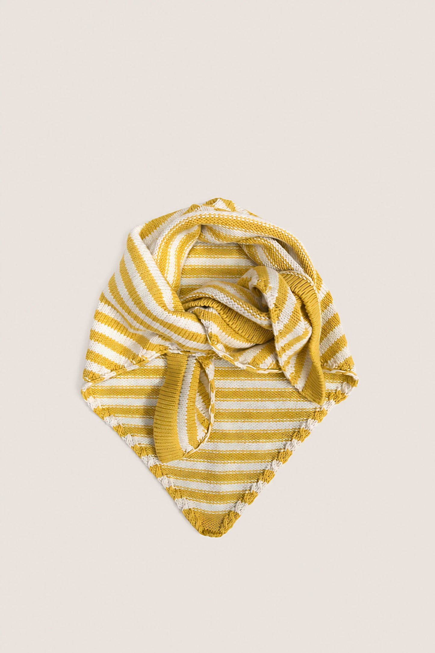 The Morvan Organic Cotton Triangle Scarf in Lemon/Chalk