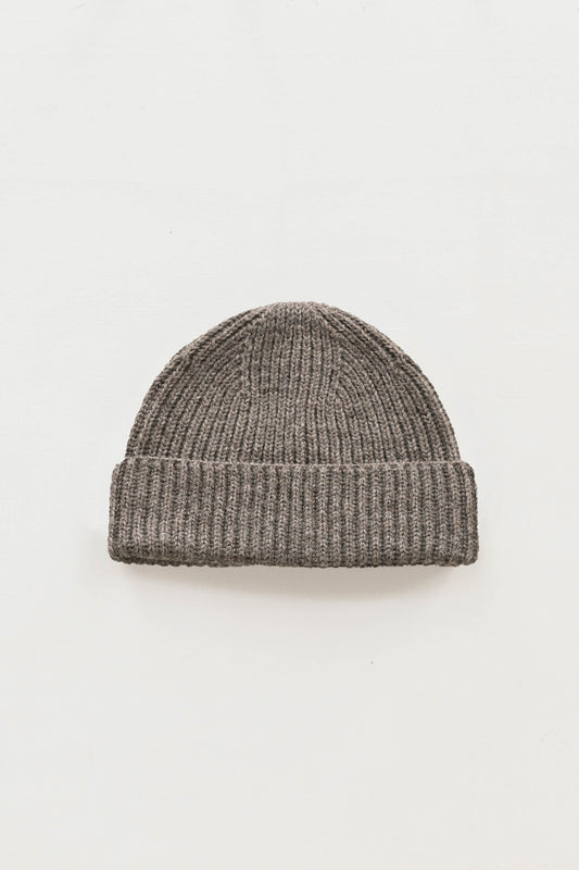 British Wool Beanie in Steel Grey