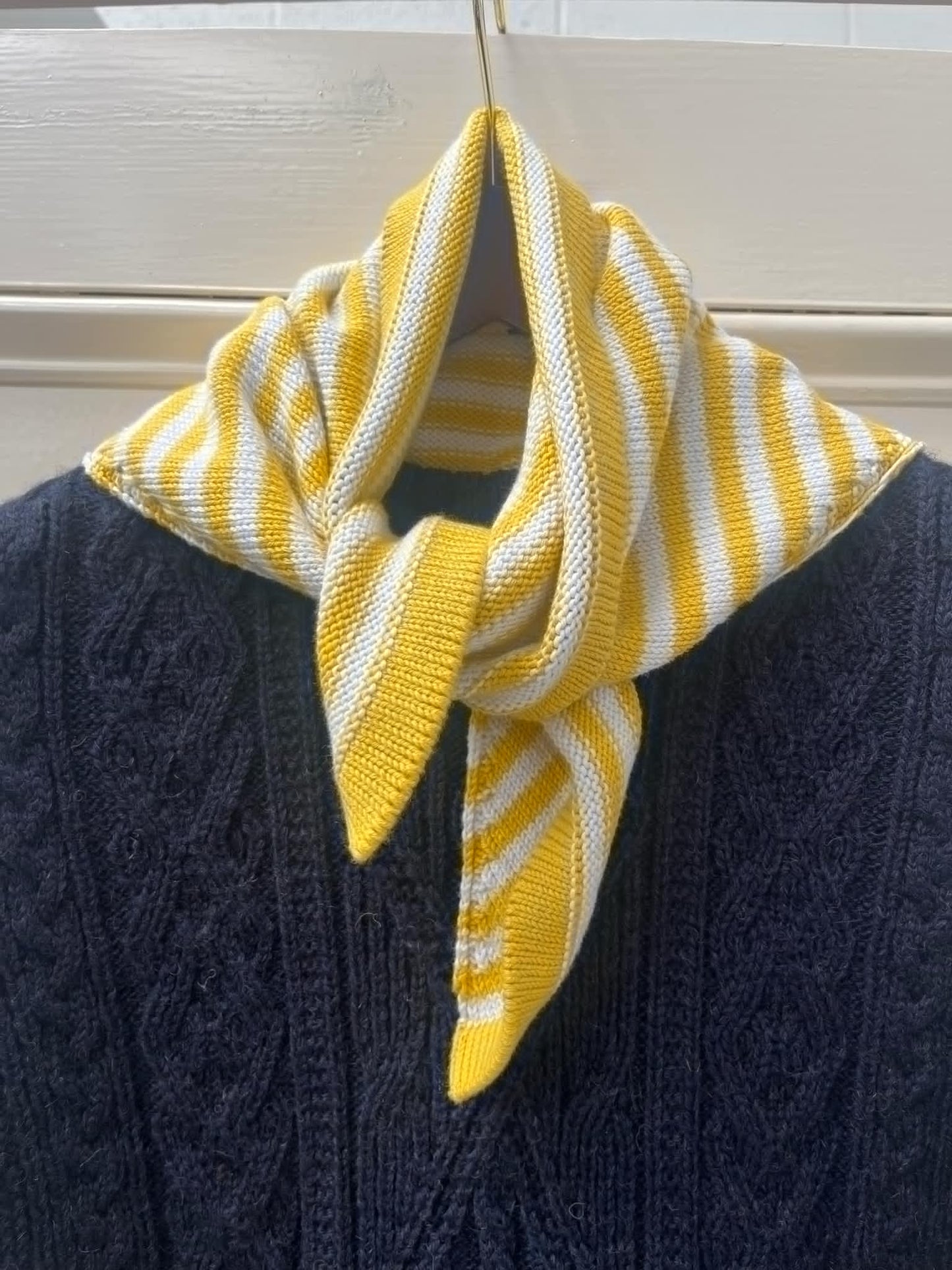 The Morvan Organic Cotton Triangle Scarf in Lemon/Chalk