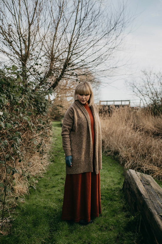 The Kent Donegal Cardigan in Biscuit