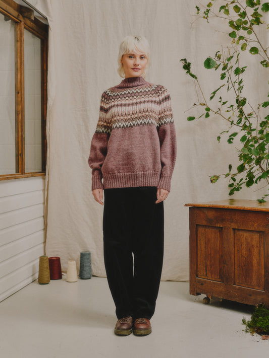 Fara British Wool Sweater in Calluna