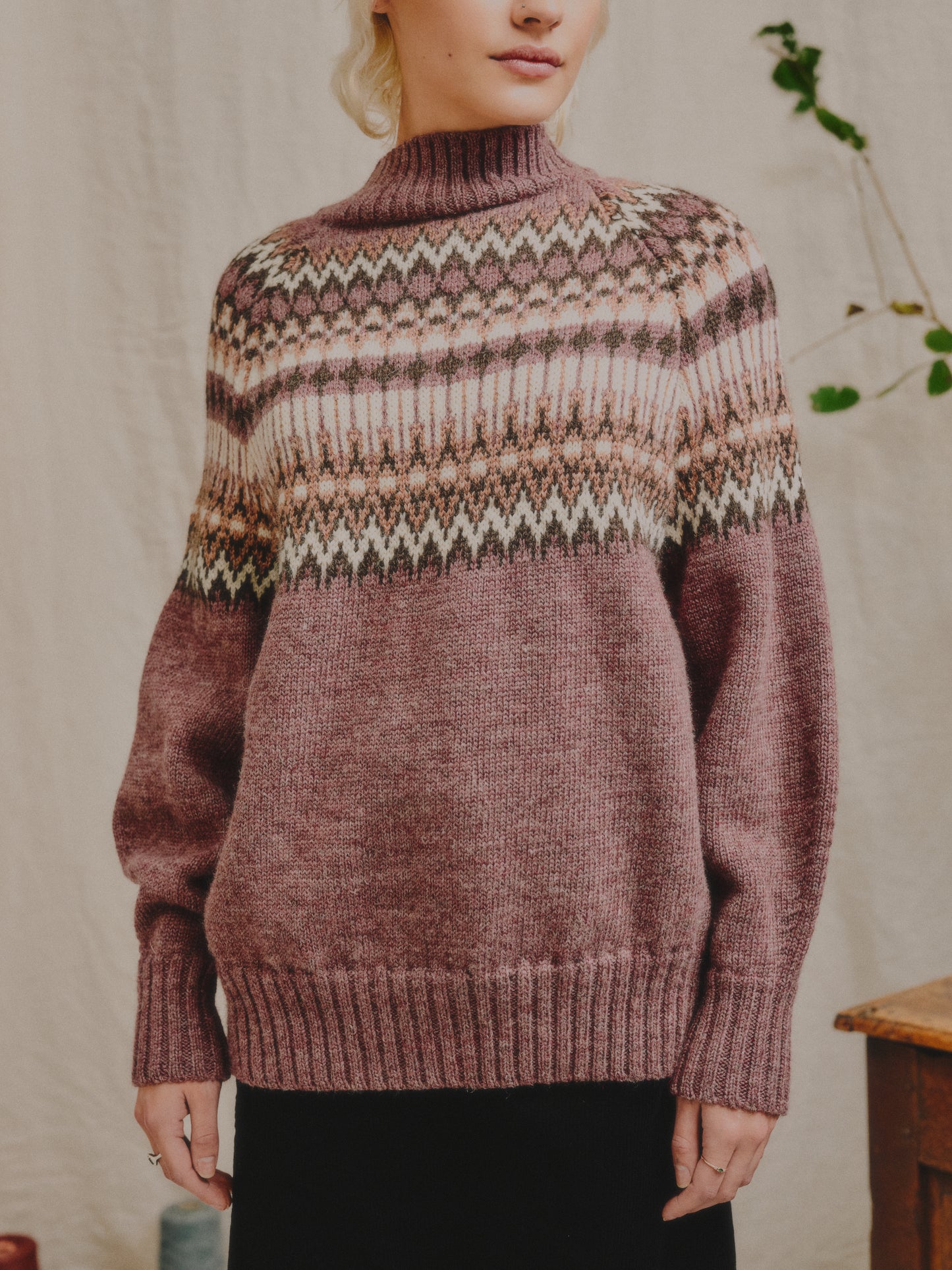 Fara British Wool Sweater in Calluna