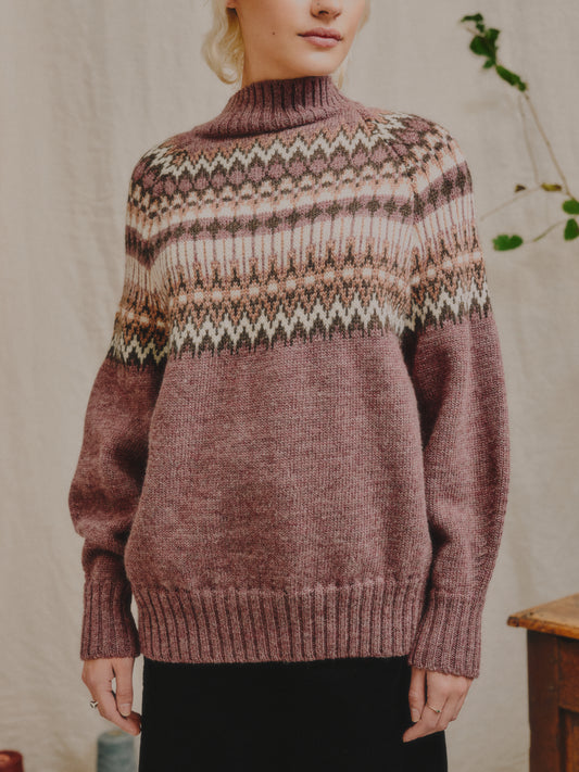 Fara British Wool Sweater in Calluna