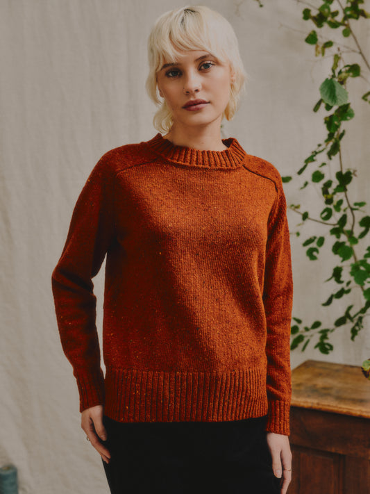 Donegal Merino Wool Sweater in Copper