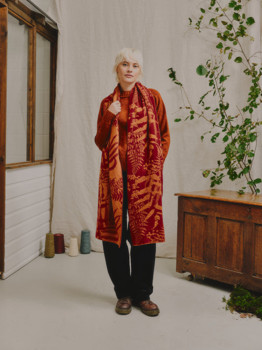 The Raith Scarf - In Russet Red & Chestnut