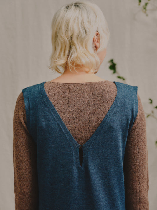 The Mori Fine Merino Wool Jumpsuit in Indigo