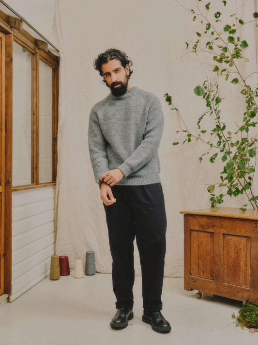 The Olann British Wool Sweater in Slate Blue