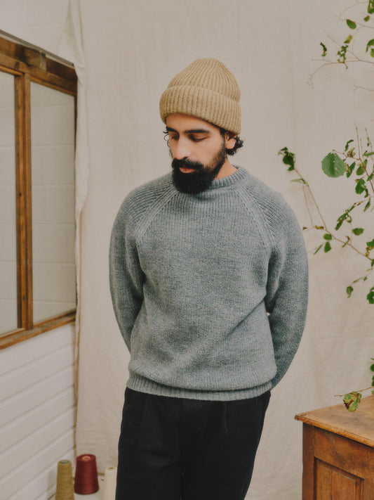 The Olann British Wool Sweater in Slate Blue