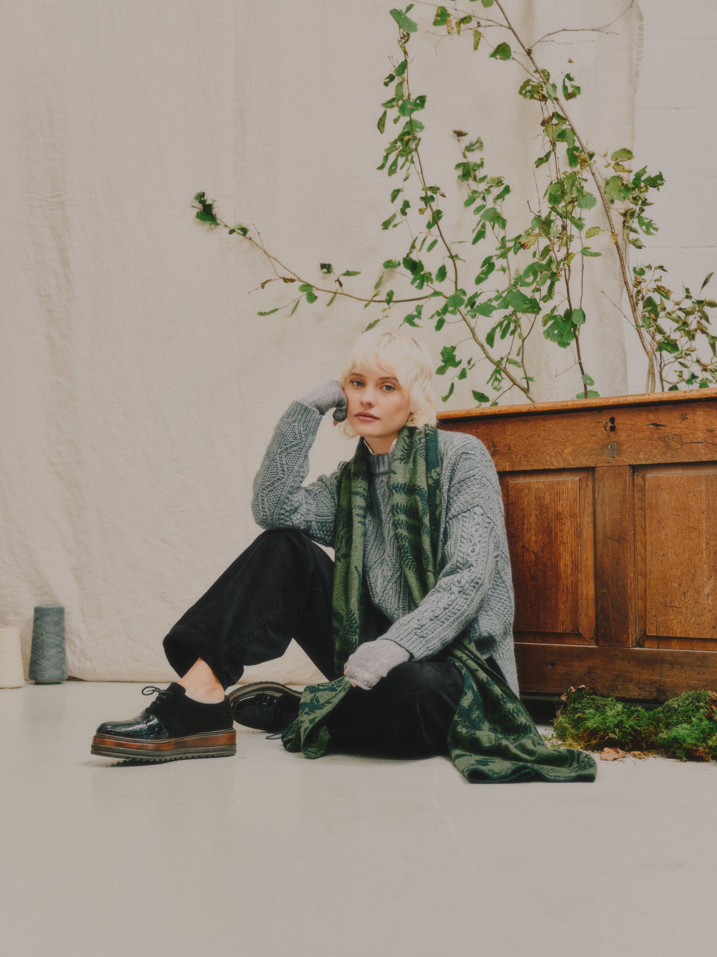 The Raith Fine Merino Wool Scarf - In Pine & Forest