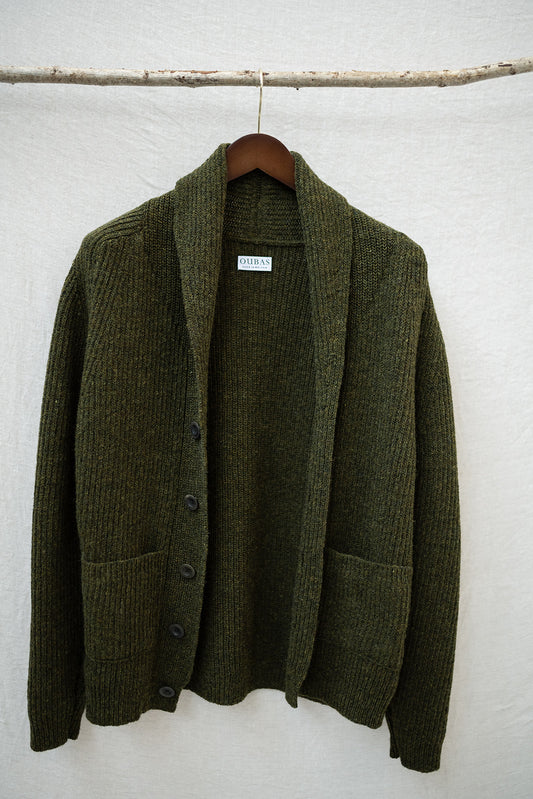 The Betheca Irish Wool Cardigan in Olive