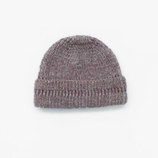 British Wool Beanie in Calluna and Ecru