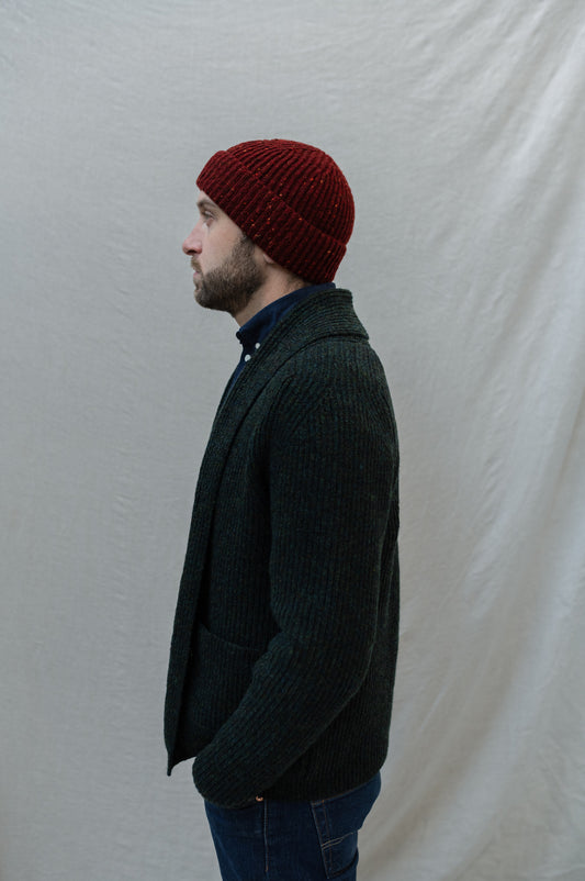 The Betheca Irish Wool Cardigan in Petrol