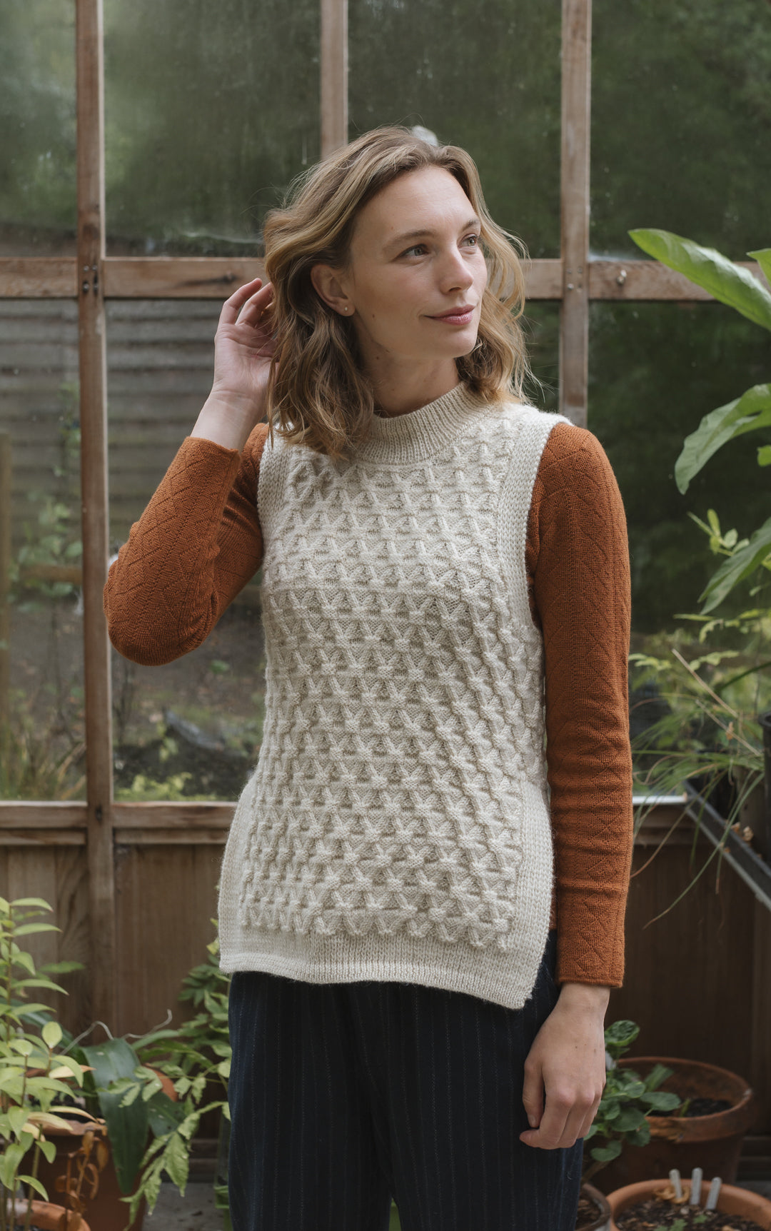 The Elba British Wool Tabard in Ecru
