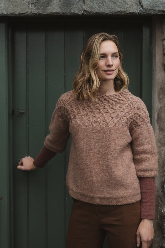 The Elba British Wool Sweater in Old Rose