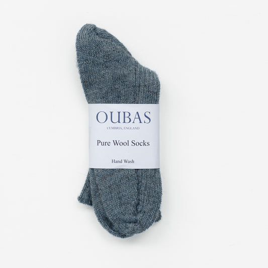 British Wool Socks in Slate Blue