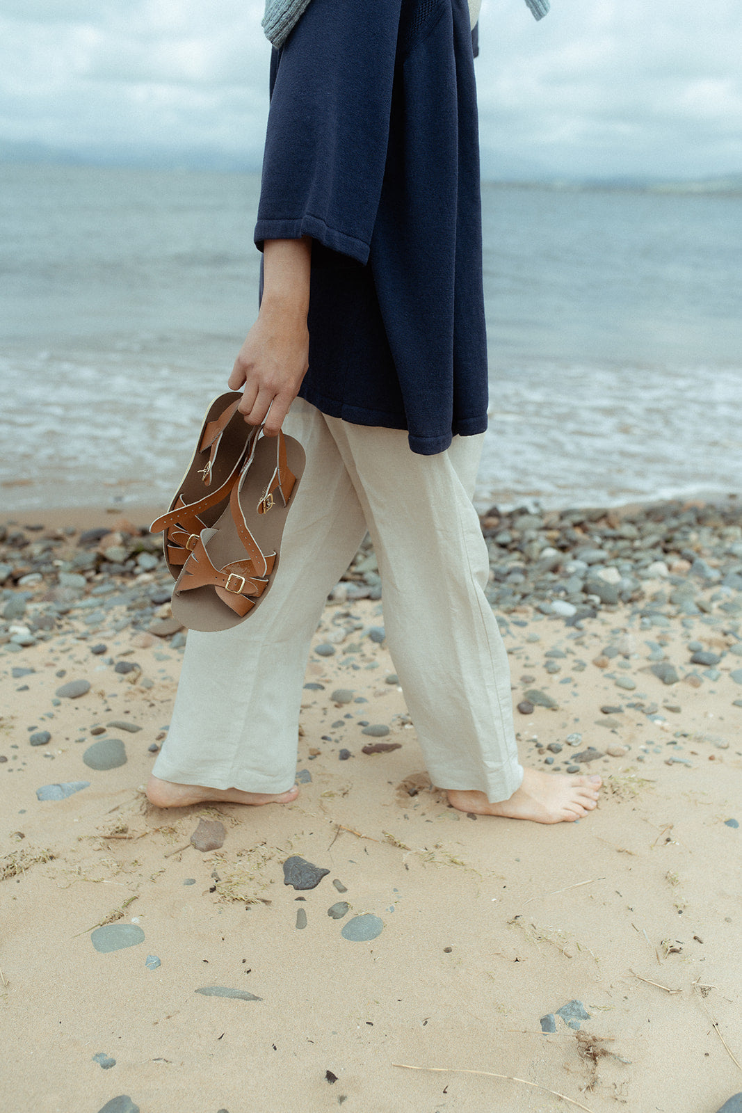 Beatrix Organic Cotton/Linen Kimono Cardigan in Soft Blue