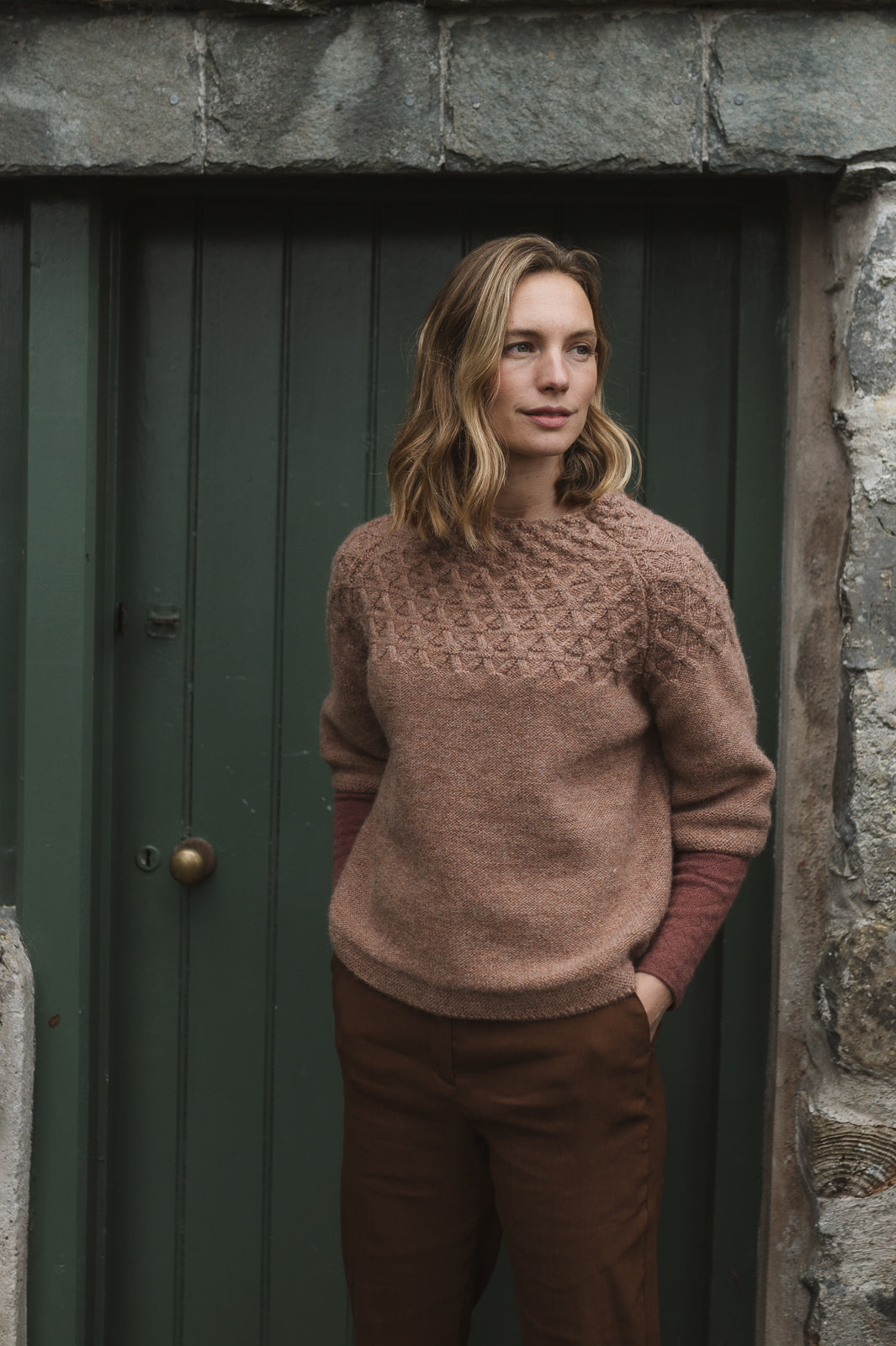 The Elba British Wool Sweater in Old Rose