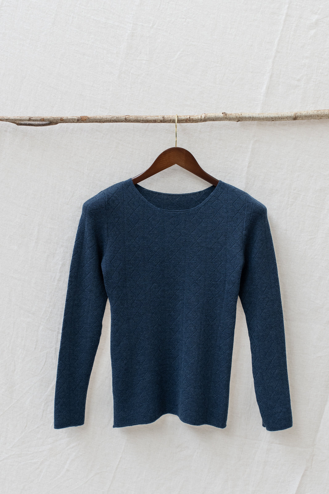 'Tricot de Peau' Fine Merino Wool Base Layer in Indigo Blue