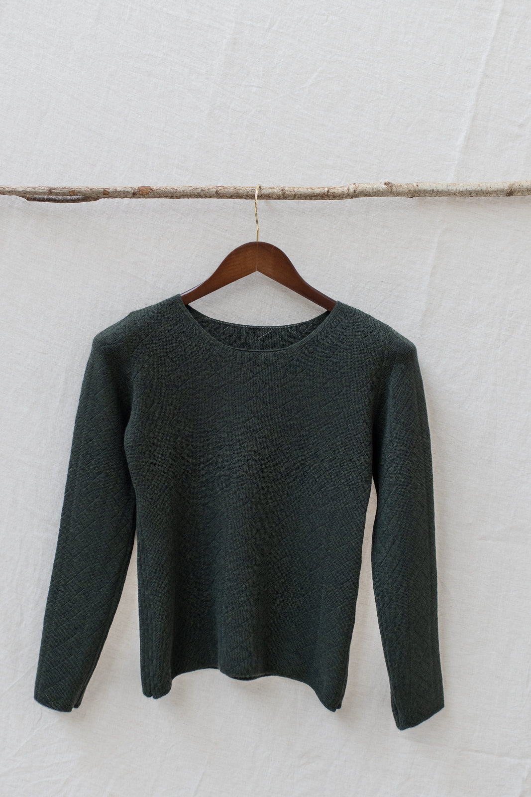 'Tricot de Peau' Fine Merino Wool Base Layer in Forest