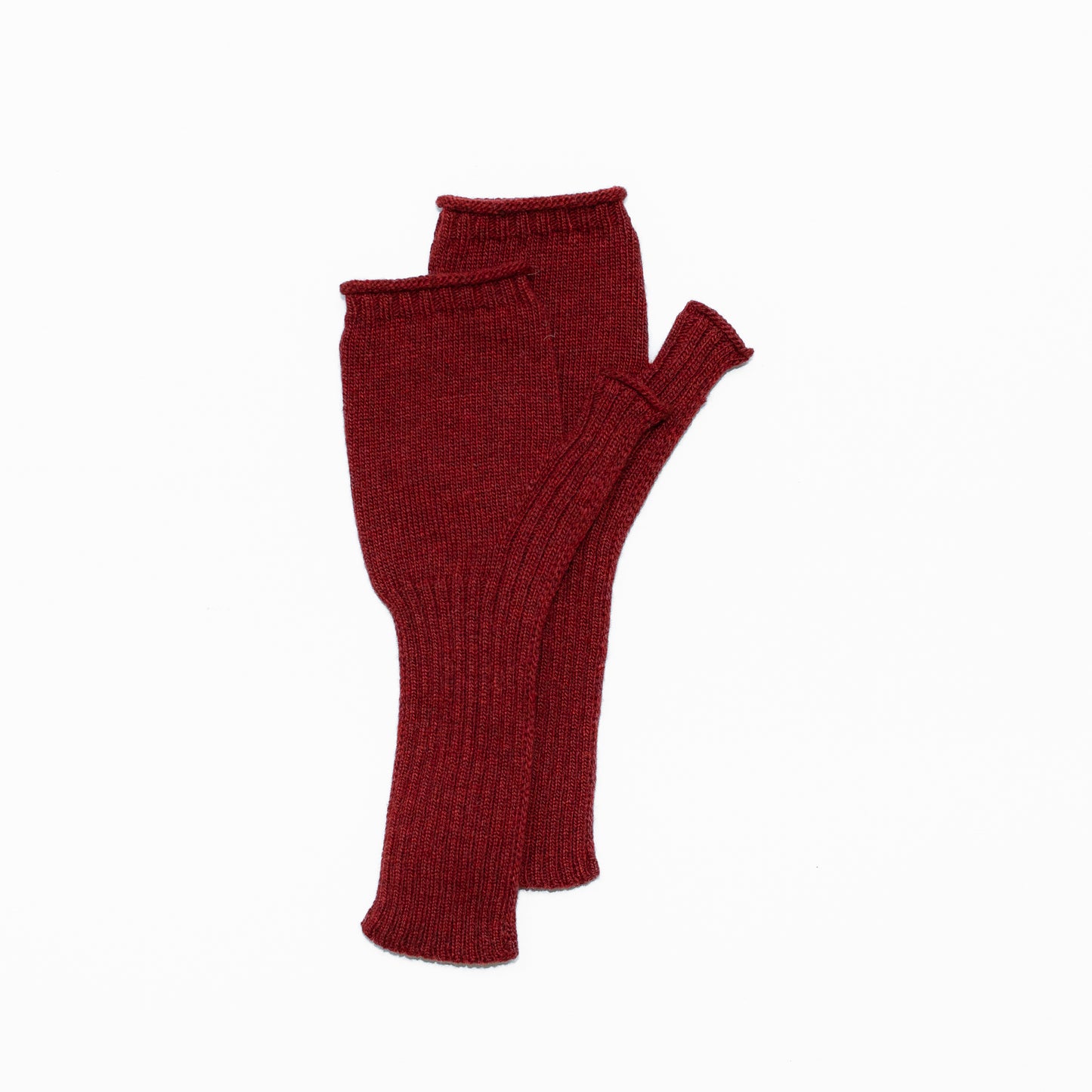 The Nora Lambswool Mittens in Russet Red
