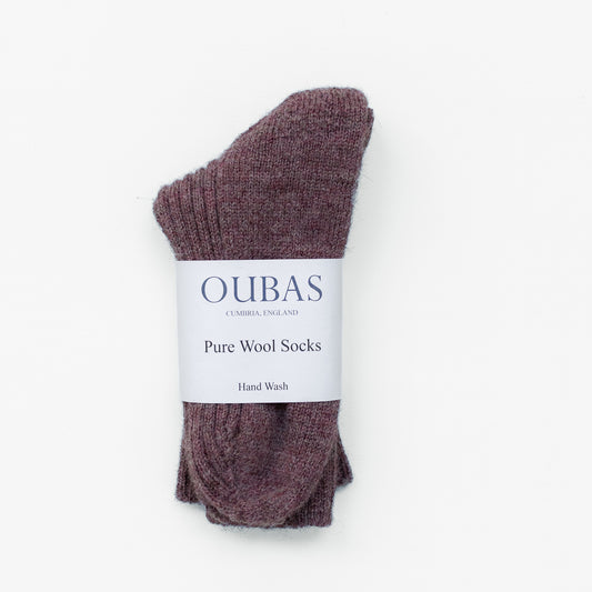 British Wool Socks in Old Rose