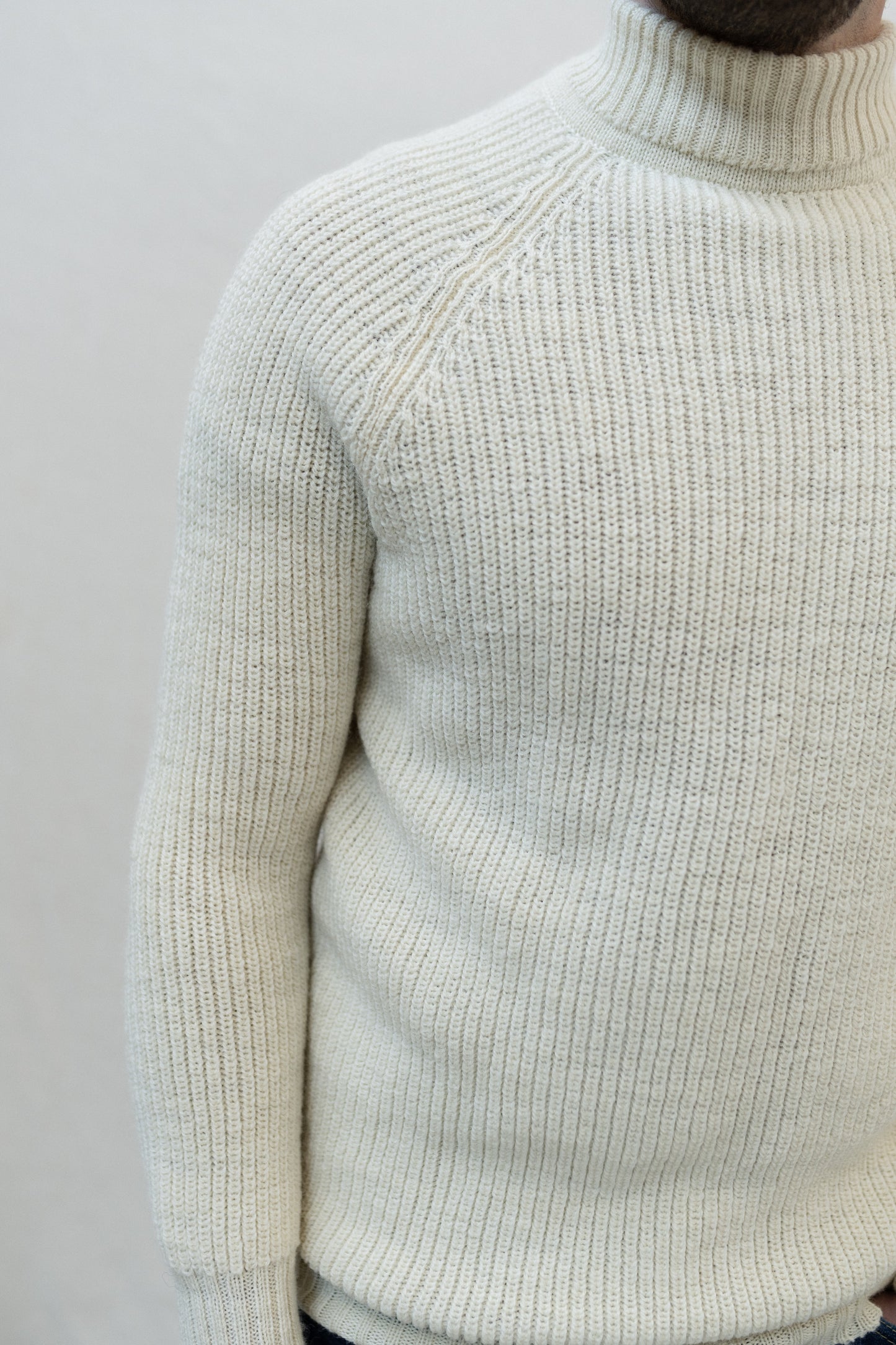 Olann British Wool Sweater in Ecru