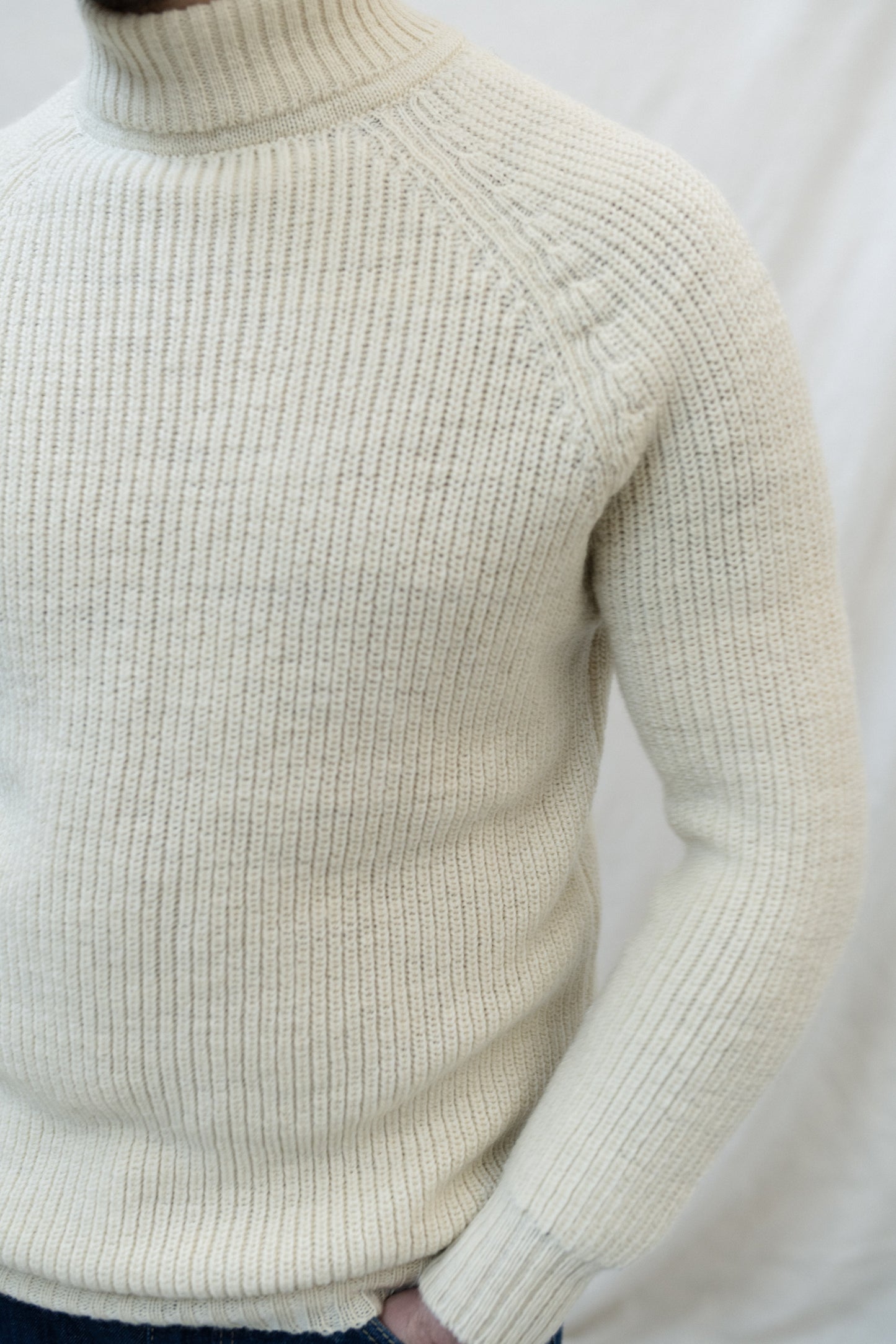 Olann British Wool Sweater in Ecru