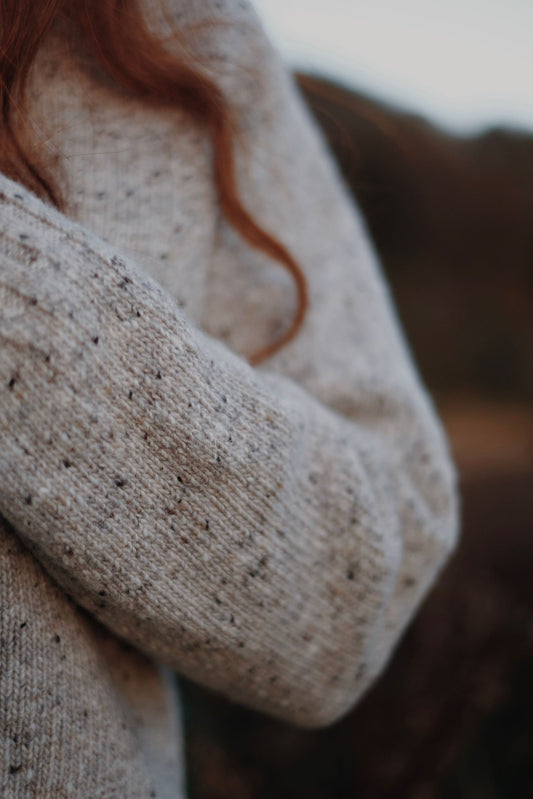 Donegal Merino Wool Sweater in Stone
