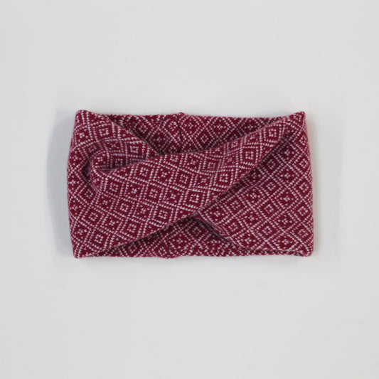 The Nora Lambswool Headwrap/Cowl in Rosehip/Linen