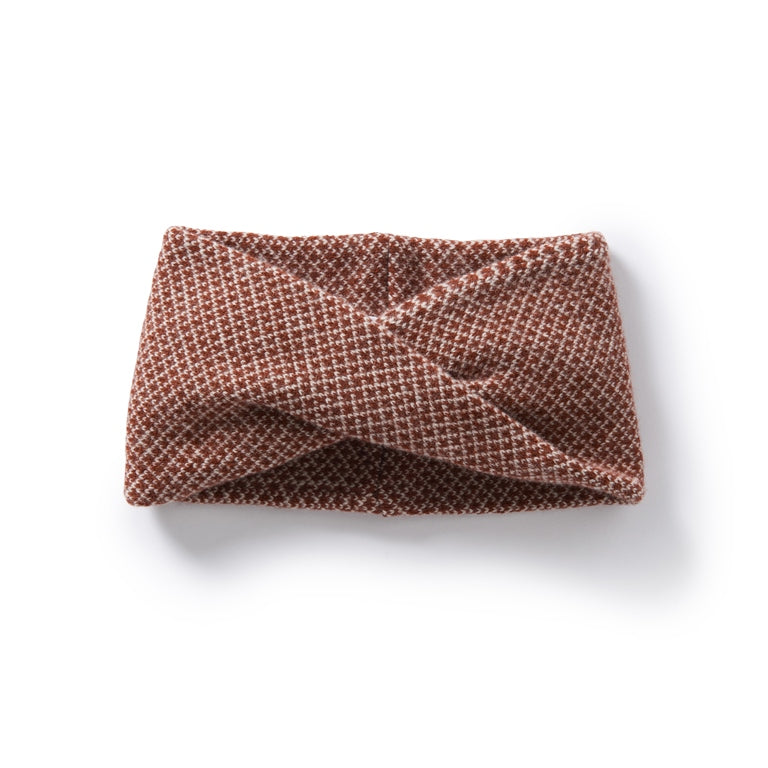 Roa Soft Lambswool Twist Headwrap in Russet/Linen - Sample