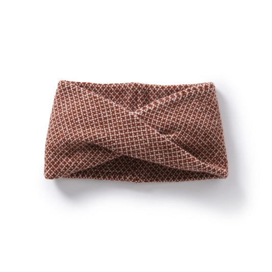 Roa Soft Lambswool Twist Headwrap in Russet/Linen - Sample