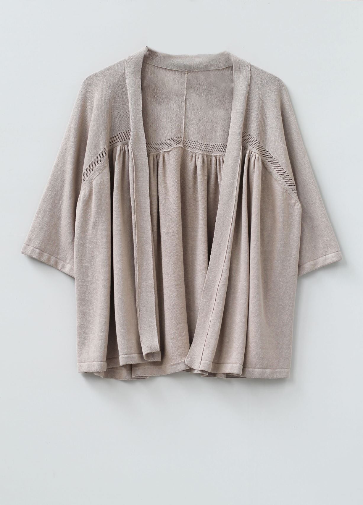 Beatrix Organic Cotton/Linen Kimono Cardigan in Stone