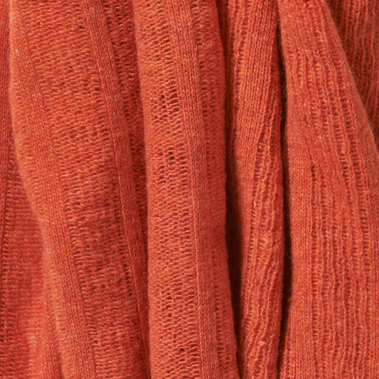 Fine Lambswool Brant Wrap in Burnt Orange