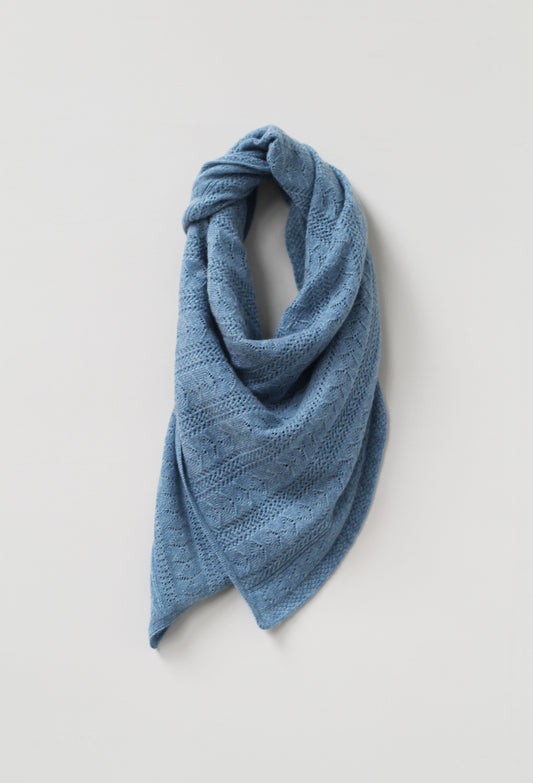 Naturally Dyed Cashmere Scarf in Woad Blue