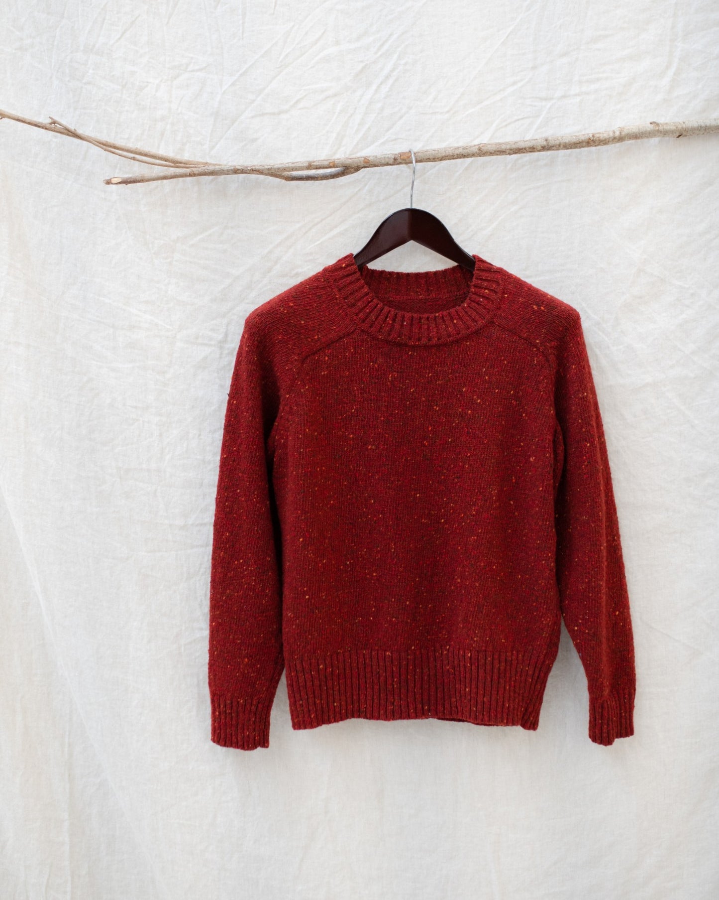 Donegal Merino Wool Sweater in Brick Red