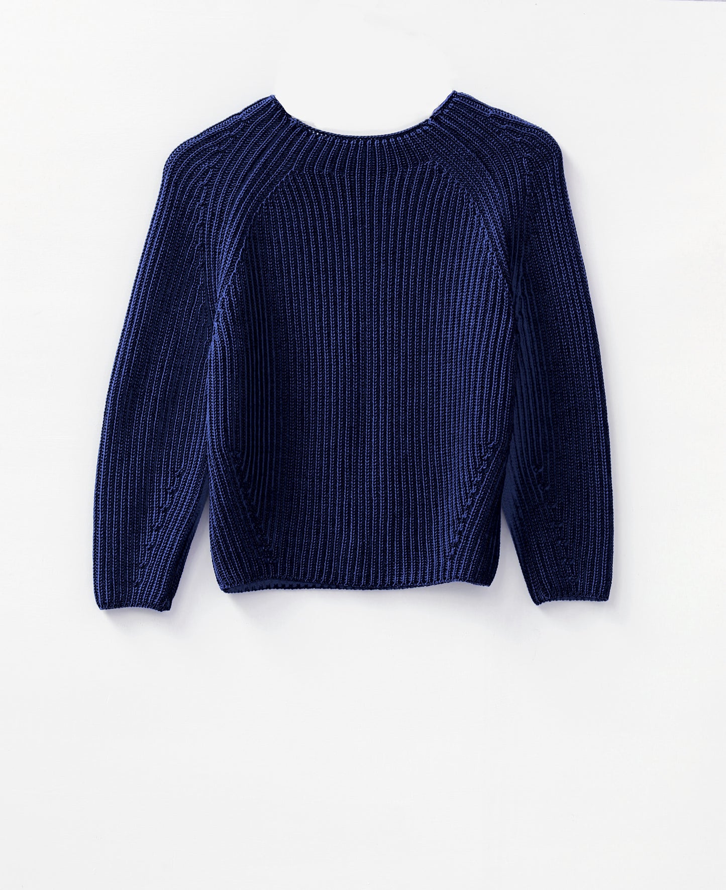 The Claife Organic Cotton Fisherman Rib Sweater in French Navy
