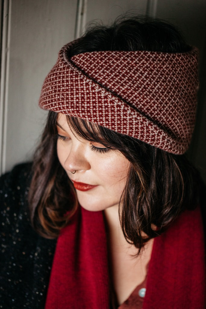 Roa Soft Lambswool Twist Headwrap in Russet/Linen - Sample
