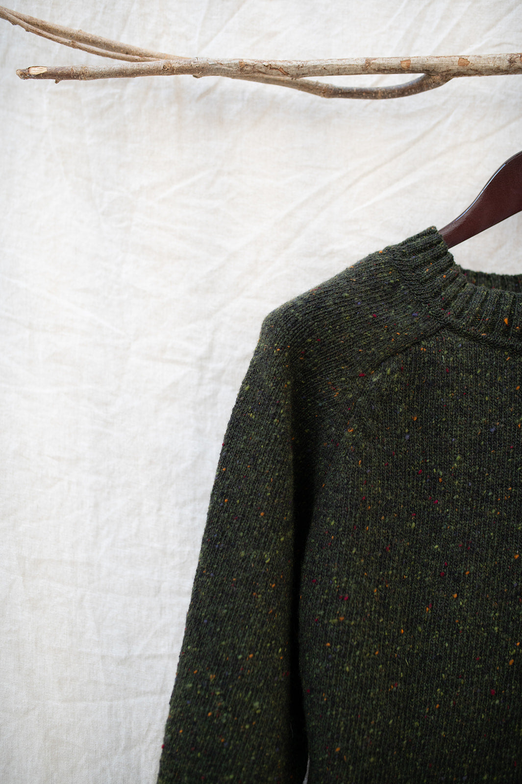 Donegal Merino Wool Sweater in Forest