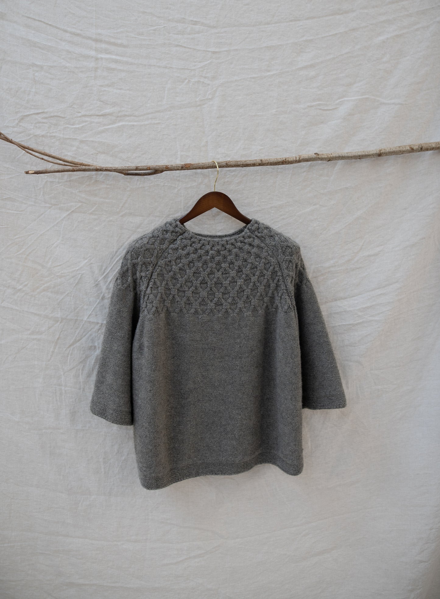 The Elba British Wool Sweater in Un-dyed Steel Grey