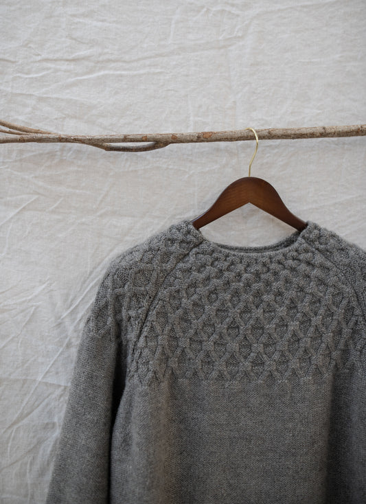 The Elba British Wool Sweater in Un-dyed Steel Grey