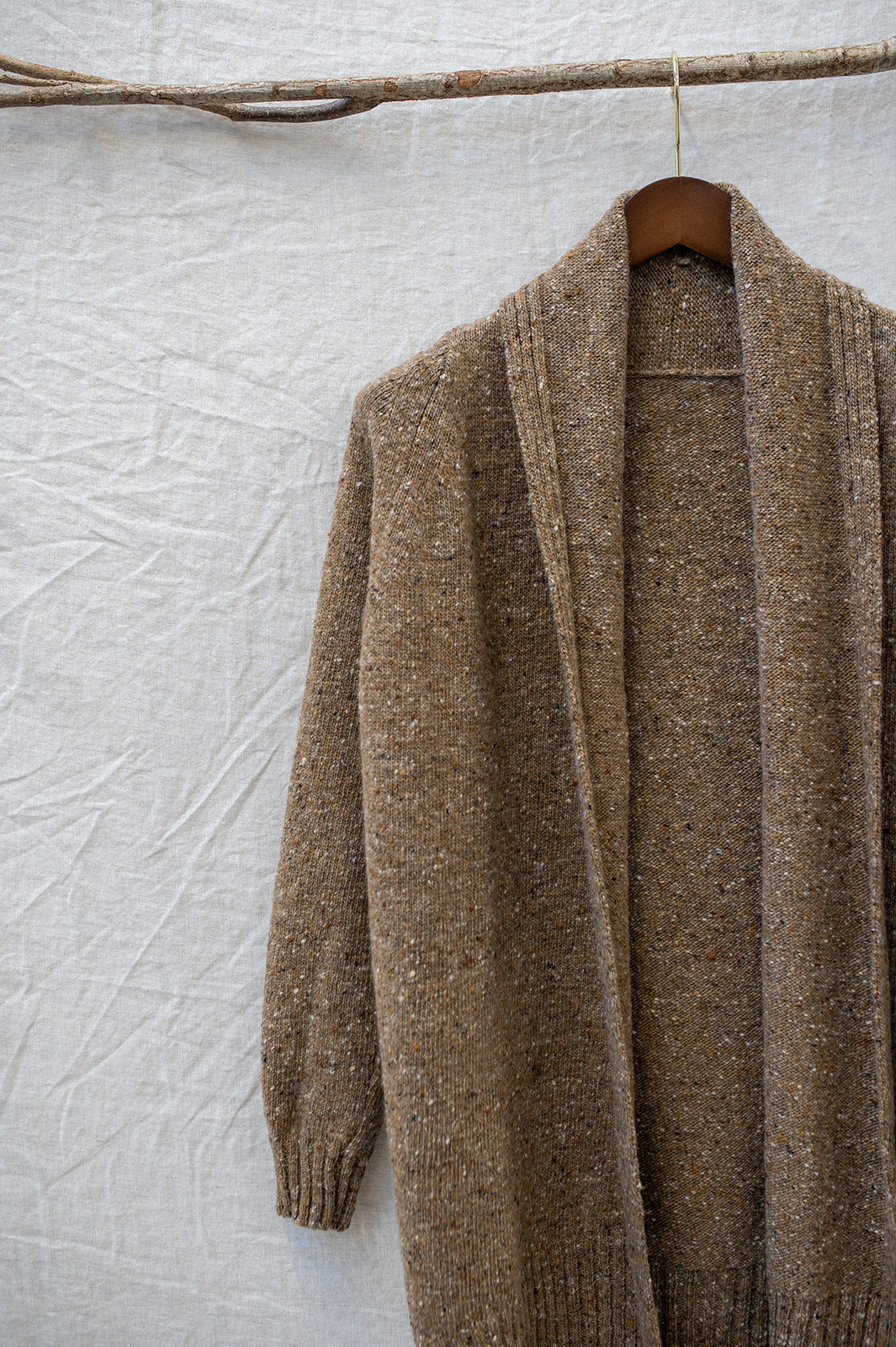 The Kent Donegal Cardigan in Biscuit